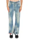 Off-white Blue Diagonal Raw Patch 90s Skate Jeans In Blue