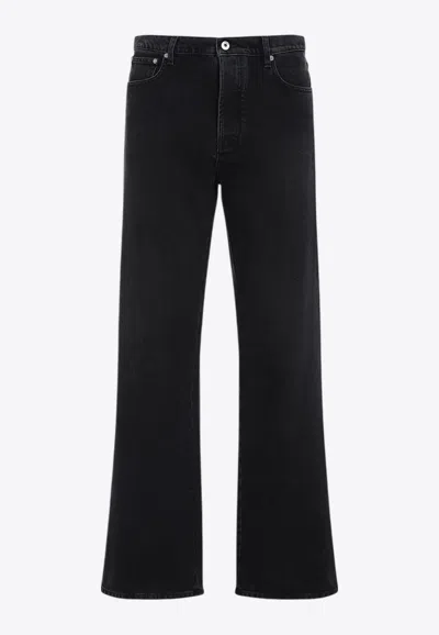 Off-white Diag Relaxed Jeans In Black