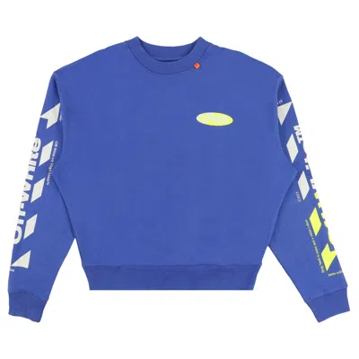 Pre-owned Off-white Diag Split Logo Crewneck 'blue/yellow' | Men's Size Xs