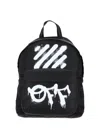Off-white Graphic Print Backpack Adjustable Straps Front Pocket In Black