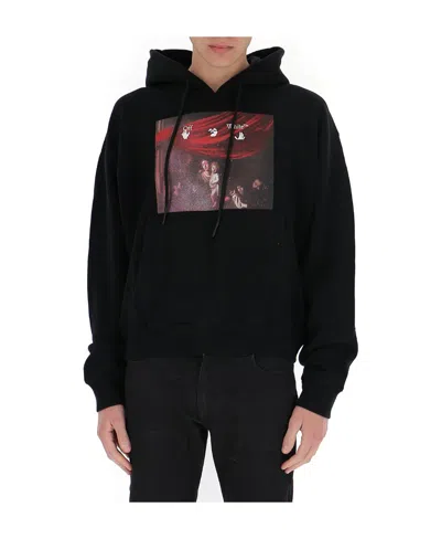 Off-white Diag Spray Caravaggio Hoodie In Black
