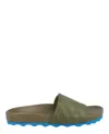 Off-white Man Sandals Military Green Size 6 Textile Fibers In Blue