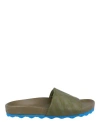 Off-white Man Sandals Military Green Size 6 Textile Fibers In Green