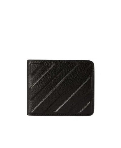 Off-white Diag-stripe Bi-fold Wallet In Black