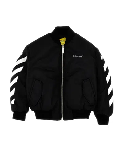 Off-white Diag-stripe Bomber Jacket In Black