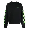 Off-white Diag-stripe Cotton Sweatshirt In Black