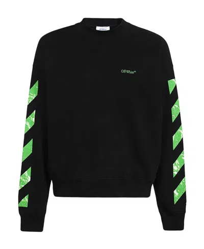OFF-WHITE DIAG STRIPE COTTON SWEATSHIRT