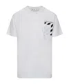 Off-white Diag-stripe Cotton T-shirt In White
