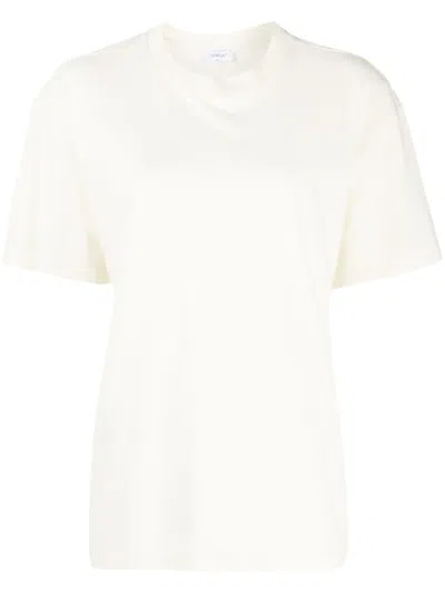 Off-white Diag-stripe Cotton T-shirt In Yellow