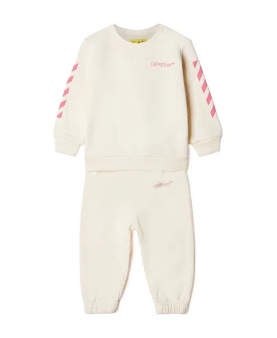 Off-white Diag-stripe Cotton Tracksuit In White