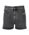 Off-white Diag-stripe Denim Shorts In Black