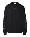 Off-white Regular Fit Jersey With Distinctive Logo And Textured Detailing In Black