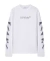 Off-white Diag-stripe Embroidered Sweatshirt In White
