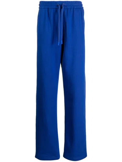 Off-white Diag-stripe Embroidered Track Pants In Blue