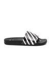 Off-white Black Zebra Stripe Printing Flip-flops In Black
