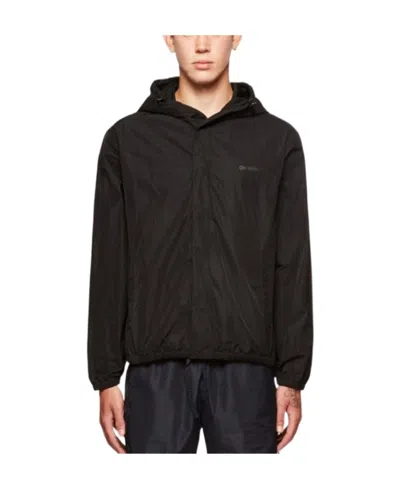 Off-white Diag-stripe Hooded Jacket In Black