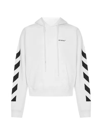 Off-white Diag-stripe Hoodie In White