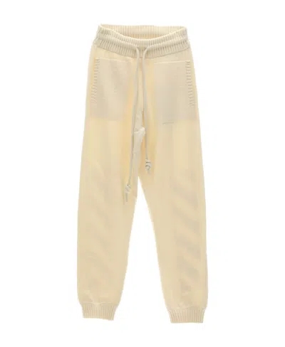 Off-white Diag-stripe Knitted Track Pants In Nude
