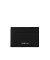 Off-white Diag-stripe Leather Cardholder In Black