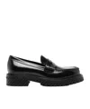 Off-white Leather Combat Loafers In Black