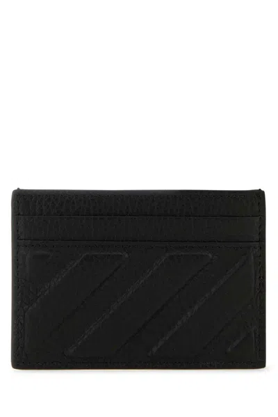 Off-white Diag-stripe Logo Printed Cardholder In Black