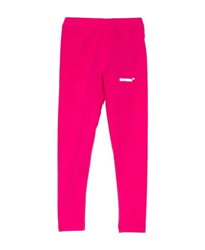 Off-white Diag-stripe Mid-rise Leggings In Pink