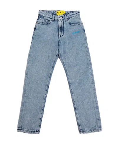 Off-white Diag-stripe Print Denim Jacket In Blue