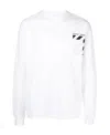 Off-white Diag-stripe Print Long-sleeved T-shirt In White