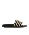 Off-white Diag Rubber Slides In Black