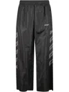 Off-white Black Diag Outl Nylon Faille Track Pants In Black