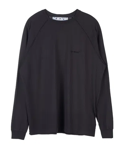 Off-white Diag-stripe Raglan-sleeve Top In Black