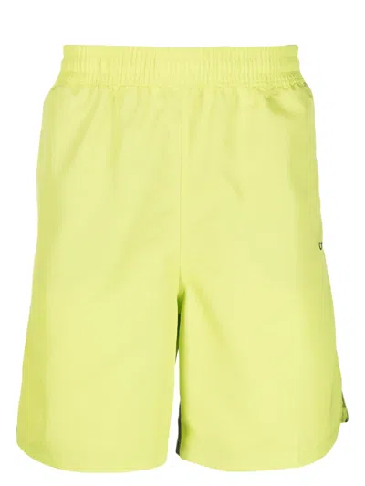 Off-white Diag Surfer Striped Swim Shorts In 5010 Green
