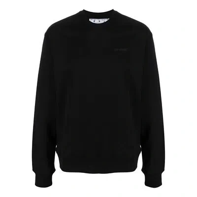 Pre-owned Off-white Diag Tab Slim Crewneck Mens Style : Omba057c99fle00 In Black/black