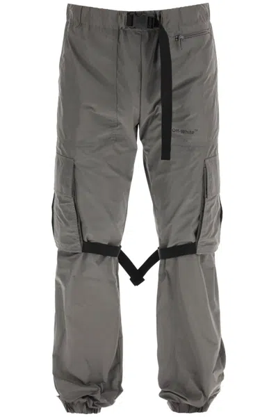 Off-white Diag Techno Cargo Trousers In Grigio