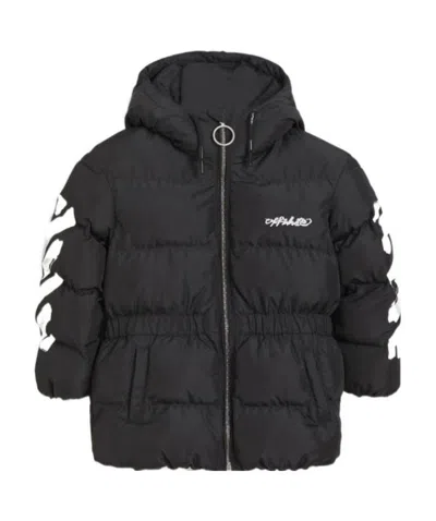 Off-white Diag Zip-up Puffer Jacket In Black