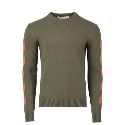 Pre-owned Off-white Diagonal Arrow Knit Crewneck Mens Style : Omhe023f22kni00 In Green