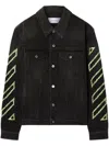 Off-white Diagonal Arrow Outline Embroidered Denim Skate Jacket