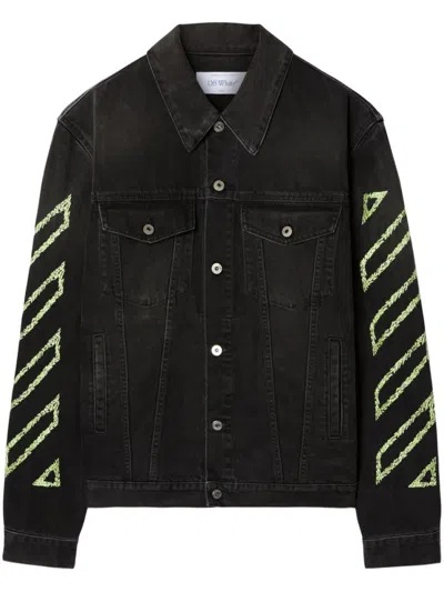 OFF-WHITE OFF-WHITE DIAGONAL ARROW OUTL DENIM SKATE JACKET