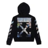Off-white Diagonal Arrow Print Zipped Cotton In Black