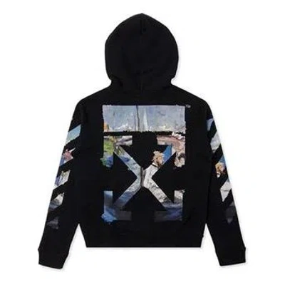 Off-white Diagonal Arrow Print Zipped Cotton In Black