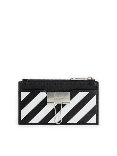 Off-white Diagonal Binder Clip Logo Card Holder