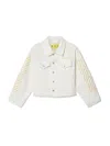 Off-white Diagonal Bookish Denim Jacket In White
