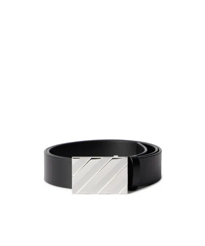 OFF-WHITE DIAGONAL BUCKLE LEATHER BELT