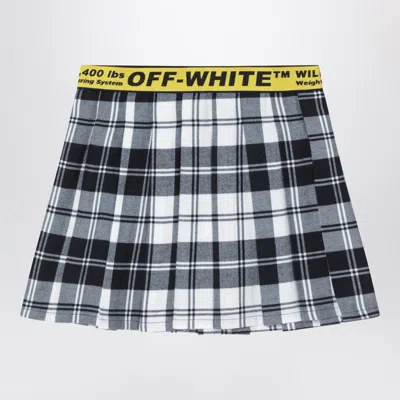 Off-white Diagonal Checked Flannel Skirt In Multi
