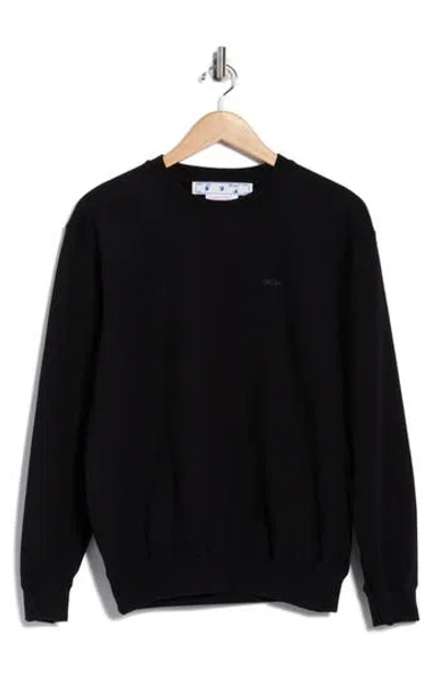 Off-white Diagonal Cotton Crewneck Sweatshirt In Black