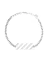 Off-white Diagonal Engraved Bracelet In Metallic