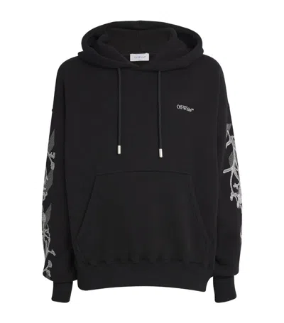 Off-white Diagonal Flower Skate Hoodie In Black