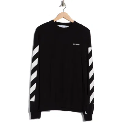 Off-white Diagonal Helvetica Crewneck In Black