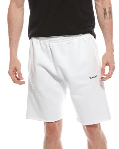 Off-white Diagonal Helvetica Sweatshort In White