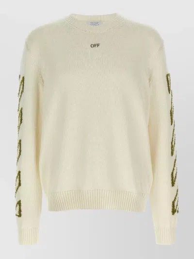 Off-white Cotton Diag Outline Jumper In Animal Print